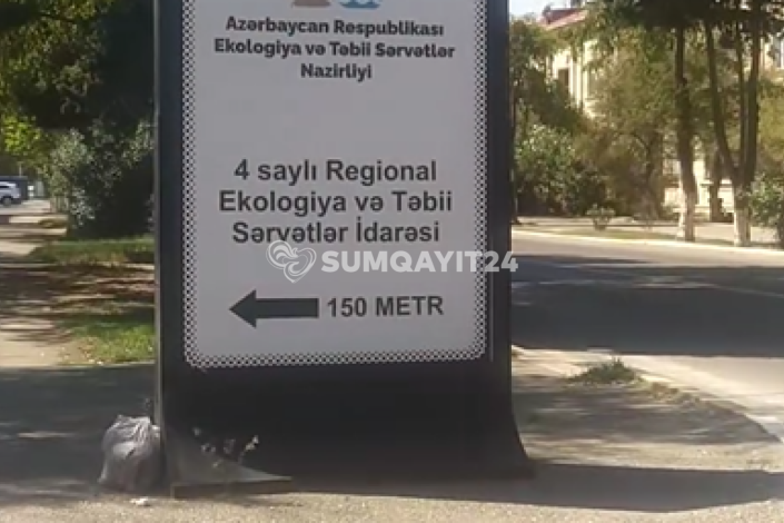 Sumqayıtda lövhə qəzaya səbəb ola bilər - VİDEO