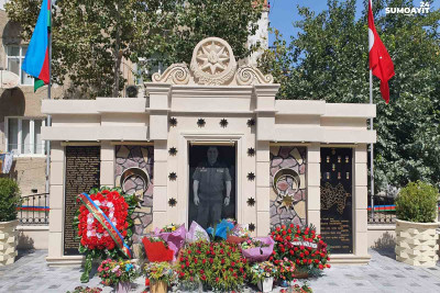 Sumqayıtda şəhid Taleh Kərimovun abidəsinin açılışı olub