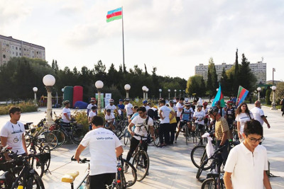 Sumqayıt: "Ümumdünya avtomobilsiz günü"nə həsr olunmuş veloyürüş keçirilib
