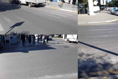 Sumqayıt: Nəriman Nərimanov küçəsində sakinlər yolu keçməkdə çətinlik çəkirlər