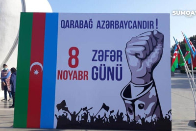 Sumqayıtın mərkəzi prospekt və küçələri "Zəfər günü" münasibəti ilə bəzədilib