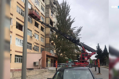 Sumqayıt: 10-cu mikrorayonda binaların fasadları rənglənir