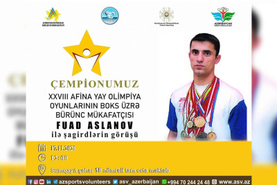 Sumqayıtda  Azərbaycan Respublikasının Əməkdar Məşqçisi ilə görüş keçiriləcək