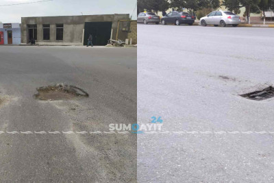 Sumqayıtın Babək və Niyazi küçələrində qəza təhlükəsi yaradan maneələr yaranıb