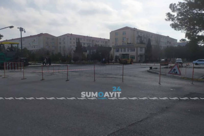 Sumqayıt: Lüdviqshafen parkının önündəki yolda hərəkət məhdudlaşdırılıb