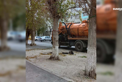 Sumqayıtda kanalizasiya quyularının yuma prosesi davam edir