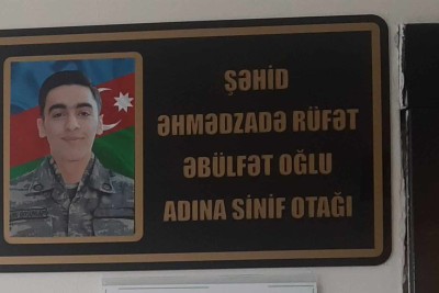 Sumqayıtlı şəhidin adı oxuduğu məktəb sinfinə verildi