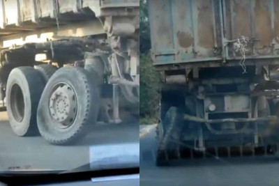 Sumqayıt: boş təkərlər ilə hərəkətdə olan zibil maşını ilə bağlı açıqlama verildi