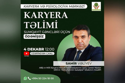 Sumqayıt gəncləri ABŞ-ın Milli Karyera İnkişafı Assosiasiyasının üzvü ilə görüşə bilərlər