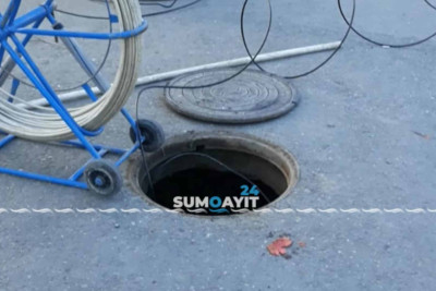 Sumqayıt: 41-ci məhəllədə yeraltı internet kabelləri yenilənir
