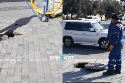 Azərbaycan prospektində yeni yeraltı internet kabelləri çəkilir