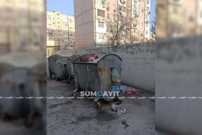 Sumqayıt: 9-cu mikrorayon ərazisində tullantı qabları yararsız vəziyyətdədir