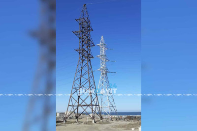 Sumqayıtda yüksək gərginlikli elektrik dirəkləri yenilənir