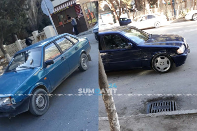 Heydər Əliyev prospektində iki minik maşını toqquşub
