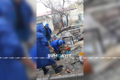 Sumqayıt: Sukanal İdarəsinin əməkdaşları yaranmış problemi analoqu olmayan metodla aradan qaldırıb