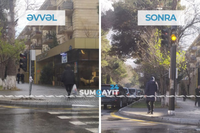Sumqayıt: “cırtdan” işıqfor aradan qaldırılıb