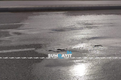 Sumqayıt: yerin altından sızan su asfalt örtüyünü dağıdır