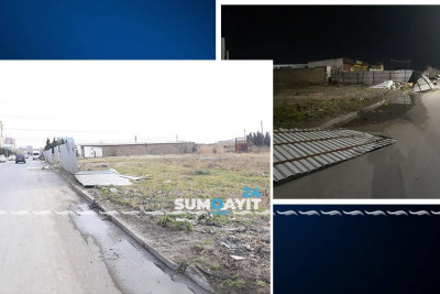 Bakı küçəsində hər an aşa biləcək dəmir hasar var
