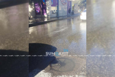 N. Nərimanov küçəsində çirkab sular axır