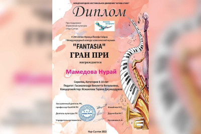 Sumqayıtlı gənc skripkaçı beynəlxalq müsabiqədə Qran Pri mükafatına layiq görülüb