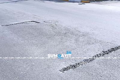 Bakı küçəsində yol təmir edilir