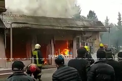 Tağıyev qəsəbəsində obyekt yanıb