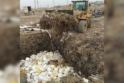 Sumqayıt poliqonunda süd məhsulları məhv edilib