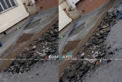 6-cı mikrorayonda su boruları yenilənib