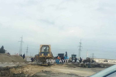 Dəmir yolunda təmir işləri görülür