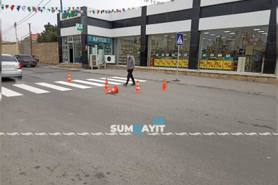 Sumqayıt: daha bir küçədə piyada keçidləri çəkilir