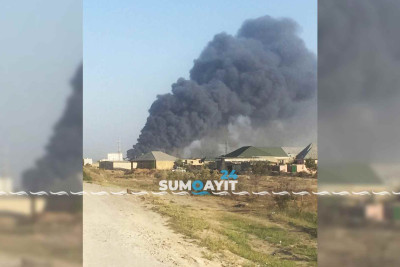 Sumqayıtda "Azərsun Sənaye Parkı” yanır