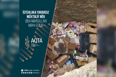 Sumqayıtda balıq məhsulları və alkoqolsuz içkilər utilizasiya edilib