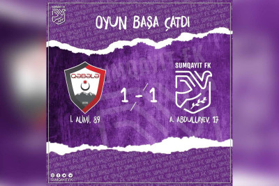 “Qəbələ” - “Sumqayıt” qarşılaşması bərabərliklə başa çatıb