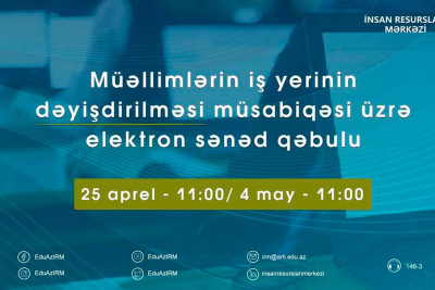 Sumqayıtda çalışan müəllimlərin nəzərinə: yerdəyişmə müsabiqəsi başlayıb