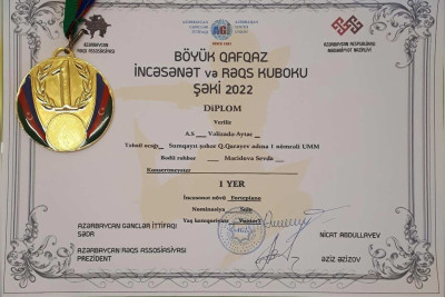 Şagirdimiz Böyük Qafqaz İncəsənət və Rəqs Kuboku festivalında uğurla çıxış edib
