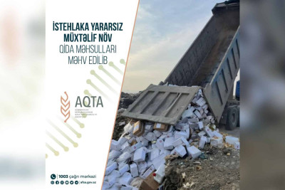 Sumqayıtda 3 tondan çox ərzaq məhv edilib