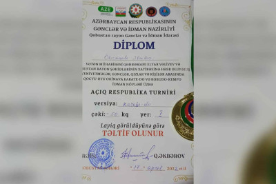 Gənc idmançı Açıq Respublika Turnirinin fəxri kürsüsünə yüksəlib