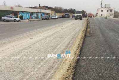 H.Z. Tağıyev qəsəbəsində yol örtüyü yenilənir