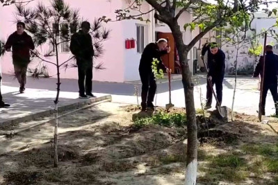 Sumqayıt Qaz İstismar Sahəsinin həyətində abadlaşdırma işləri görülüb