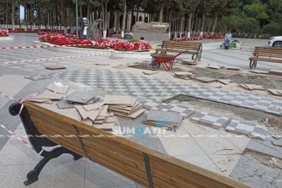 Şəhidlər xiyabanında abadlıq işləri aparılır