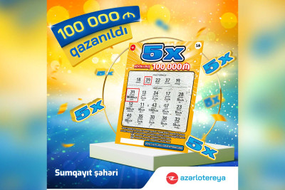 Sumqayıt sakini ani lotereyada 100.000 manatlıq cekpotu qazanıb