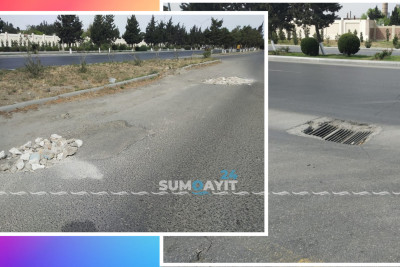 Koroğlu prospekti boyunca təhlükəli çuxurlar müşahidə olunur