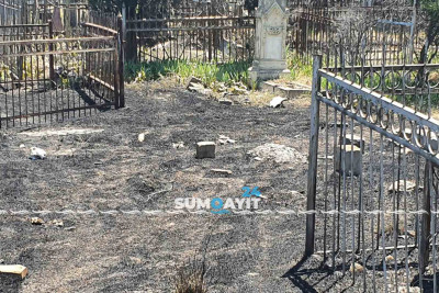 “Rus” qəbiristanlığında yanğın olub