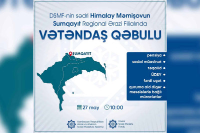 Dövlət Sosial Müdafiə Fondunun İdarə Heyətinin sədri vətəndaşları qəbul edəcək