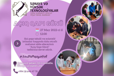 Peşə Təhsil Mərkəzində "Açıq Qapı" günü elan edilib