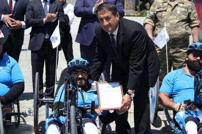 Sumqayıtda 30-a yaxın velosipedçinin iştirakı ilə inklüziv veloyürüş keçirilib