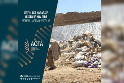 Poliqonda müxtəlif qida məhsulları utilizasiya edilib