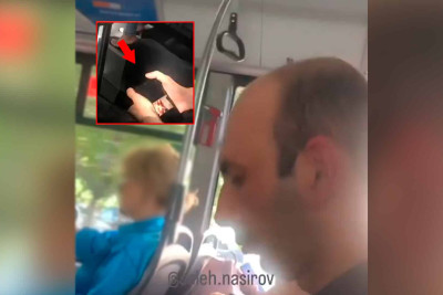 İctimai nəqliyyatda əxlaqsız videoya baxdı, azmış kimi qadına da göstərdi