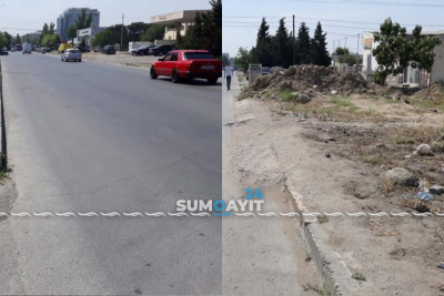 Sakinləri piyada səkisinin olmaması narahat edir