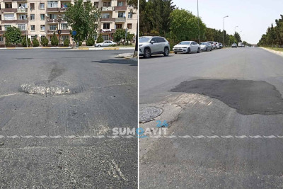 Bakı küçəsində yenidən çökəkliklər yaranıb